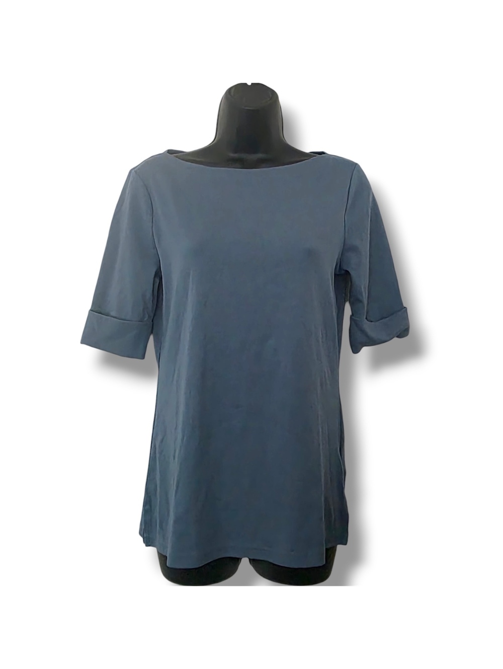 Lauren Ralph Lauren Blue Women’s Medium Stretch Boatneck Top